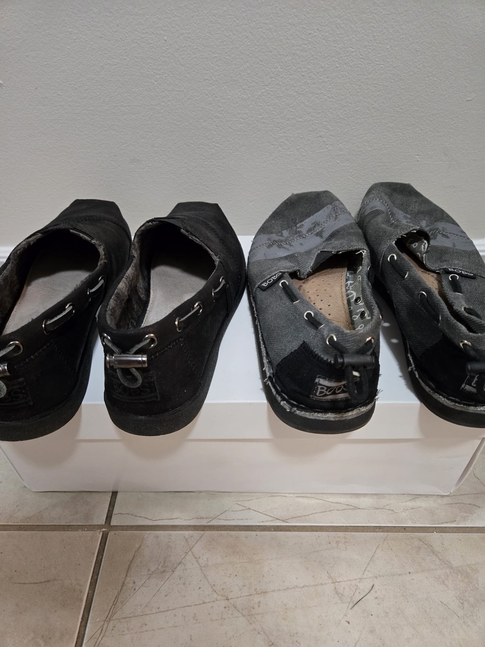 Skechers Slip-On Canvas and Suede Mix in Black and Gray
